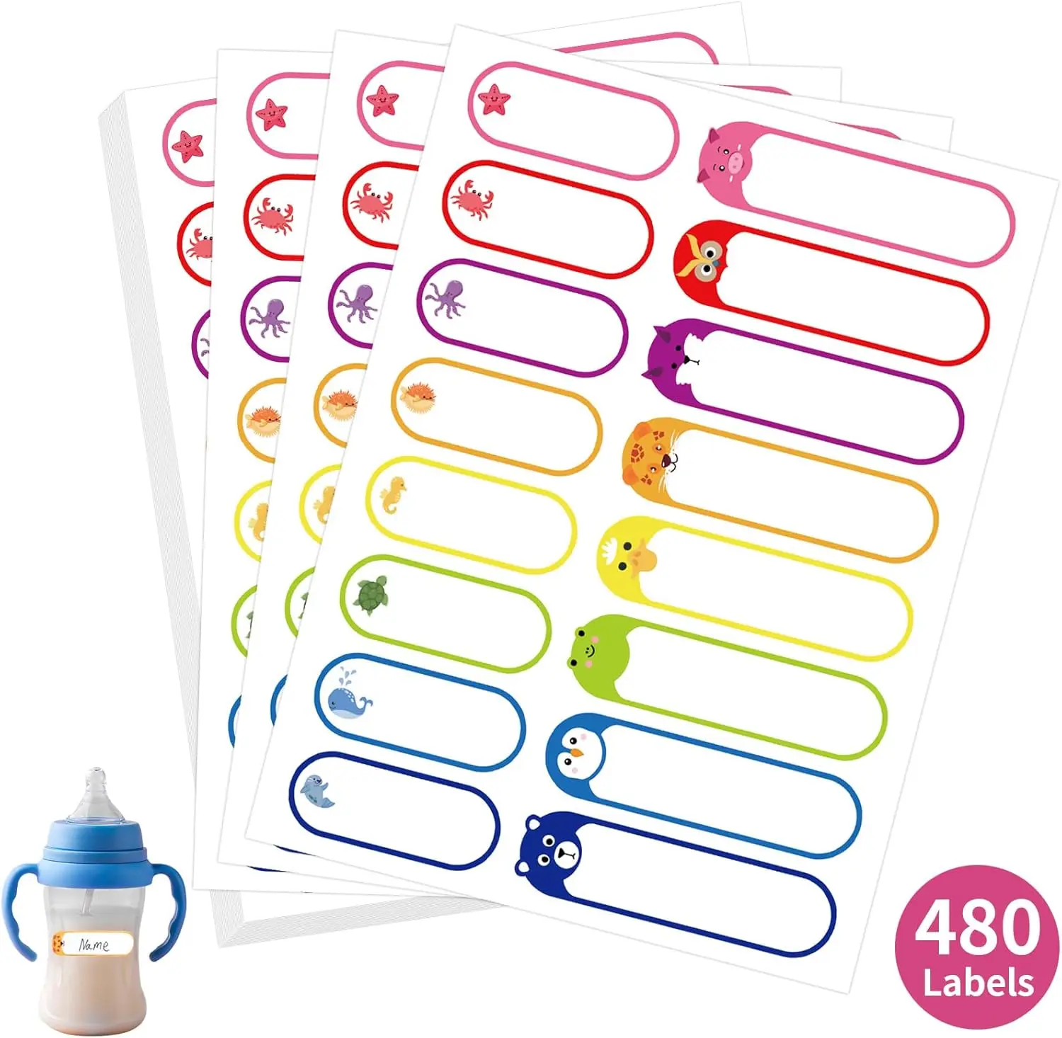 480 Waterproof Baby Name Labels for Daycare, School Essentials, Self-Adhesive Stickers
480 Waterproof Baby Name Labels for Daycare, School Essentials, Self-Adhesive Stickers