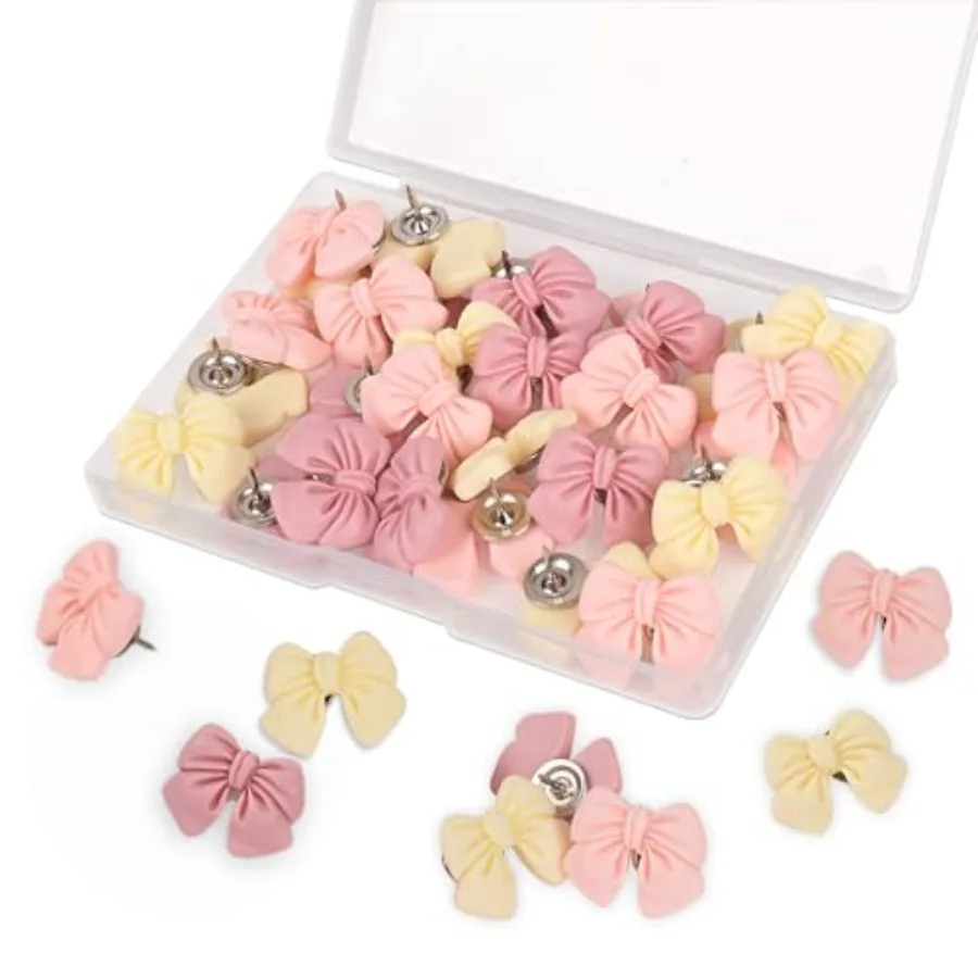 30 PCS Pink Push Pins Cute Bow Push Pins for Cork Board, Pink Decorative Thumb Tacks Pushpin for Photo Wall, Map Office Decor
30 PCS Pink Push Pins Cute Bow Push Pins for Cork Board, Pink Decorative Thumb Tacks Pushpin for Photo Wall, Map Office Decor