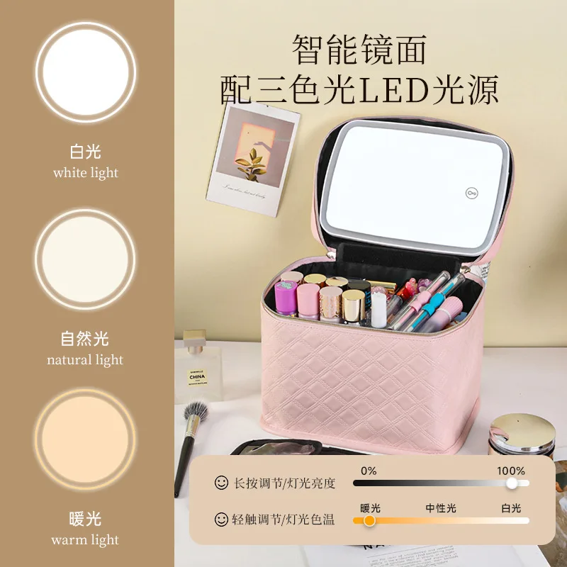 Cosmetic Bag Portable Portable Led With Light Cosmetic Storage Box Large Capacity Multi-Functional Cosmetic Case With Makeup
Cosmetic Bag Portable Portable Led With Light Cosmetic Storage Box Large Capacity Multi-Functional Cosmetic Case With Makeup