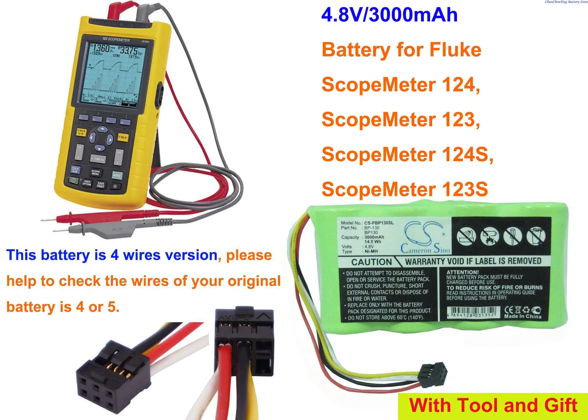 Аккумулятор OrangeYu на 3000 мА · ч для Fluke Scope emeter 123123 S, 124124 S, пожалуйста, проверьте провода аккумулятора, это версия с 4 проводами
Аккумулятор OrangeYu на 3000 мА · ч для Fluke Scope emeter 123123 S, 124124 S, пожалуйста, проверьте провода аккумулятора, это версия с 4 проводами