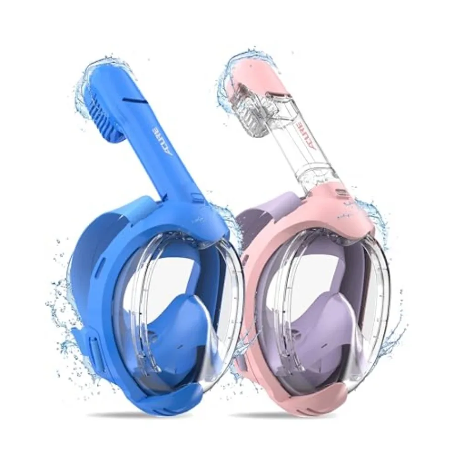 Snorkel Mask Full Face - Anti-Fog and Dry Top Snorkel Set, Snorkeling Gear with Easier Breathing System for Swimming Beginners
Snorkel Mask Full Face - Anti-Fog and Dry Top Snorkel Set, Snorkeling Gear with Easier Breathing System for Swimming Beginners