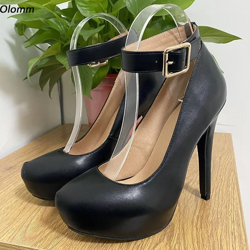 Olomm Handmade Women Spring Pumps Hidden Platform Buckle Strap Stiletto Heels Round Toe Pretty Black Party Shoes US Size 5-20
Olomm Handmade Women Spring Pumps Hidden Platform Buckle Strap Stiletto Heels Round Toe Pretty Black Party Shoes US Size 5-20