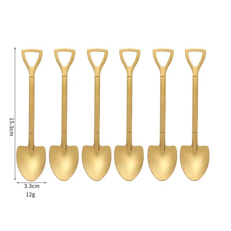 6 Pcs/ Set Shovel Spoons 304 Stainless Steel Cake Tea Spoon Tiny Coffee Scoop Mini Watermelon Spoon Gold Kitchen Accessories
6 Pcs/ Set Shovel Spoons 304 Stainless Steel Cake Tea Spoon Tiny Coffee Scoop Mini Watermelon Spoon Gold Kitchen Accessories