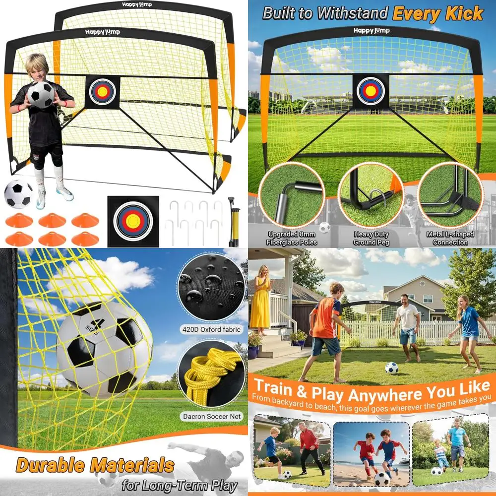 Sized Soccer Goals: 7x5 ft, 6.6x3.3 ft, 5x3.6 ft, 4x3 ft, 3x2.2 ft for Kids and Backyard Play
Sized Soccer Goals: 7x5 ft, 6.6x3.3 ft, 5x3.6 ft, 4x3 ft, 3x2.2 ft for Kids and Backyard Play