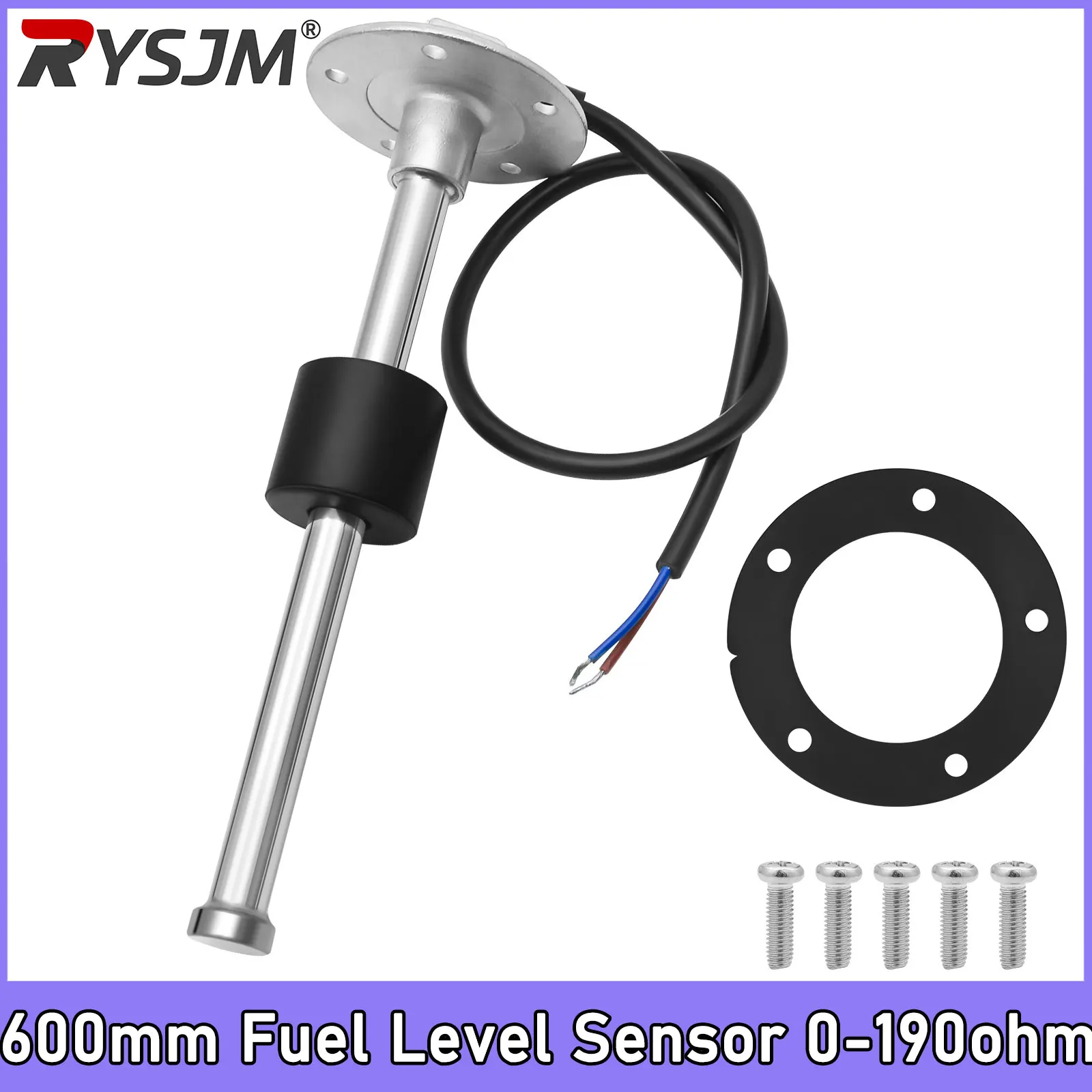 1pc 600MM Fuel Level Sensor 0-190 ohm Water Level Sensor 304 Stainless Steel Empty 0ohm, Full 190ohm Sensor for Car Boat
1pc 600MM Fuel Level Sensor 0-190 ohm Water Level Sensor 304 Stainless Steel Empty 0ohm, Full 190ohm Sensor for Car Boat