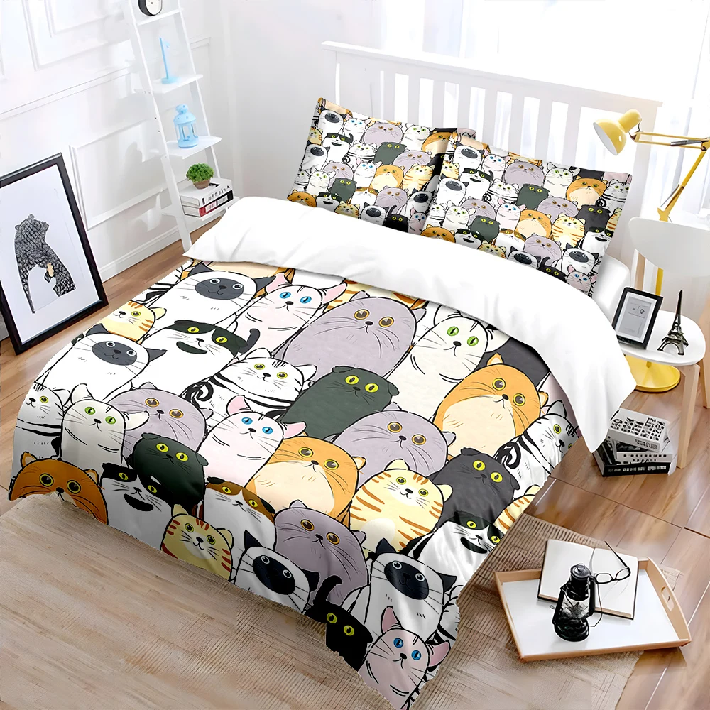 Group Cute Cartoon Cat Group Print Bedding Set 1 Duvet Cover 2 Pillowcases for Adult and Children Luxury Gift Full Size
Group Cute Cartoon Cat Group Print Bedding Set 1 Duvet Cover 2 Pillowcases for Adult and Children Luxury Gift Full Size