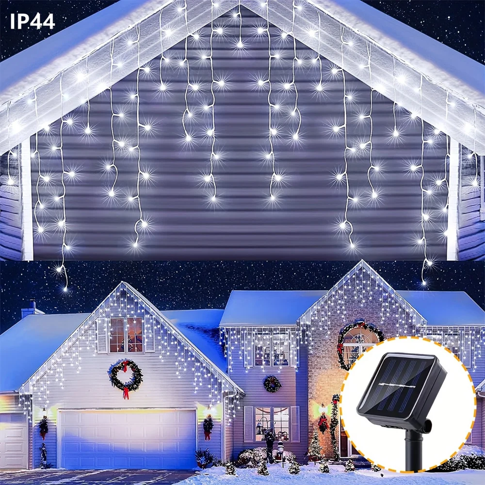 3.5M 90Leds Solar lcicle string Lights Outdoor Eaves Decoration 8 Lighting Modes Christmas Halloween Party Holiday Lights
3.5M 90Leds Solar lcicle string Lights Outdoor Eaves Decoration 8 Lighting Modes Christmas Halloween Party Holiday Lights