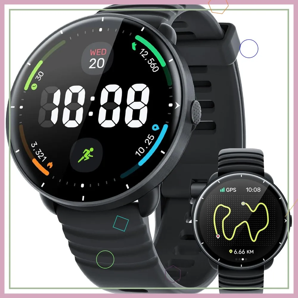 5ATM Swimming Smart Watch with GPS, AMOLED Display, 100+ Sports Modes, Heart Rate & Sleep Monitor, Black
5ATM Swimming Smart Watch with GPS, AMOLED Display, 100+ Sports Modes, Heart Rate & Sleep Monitor, Black