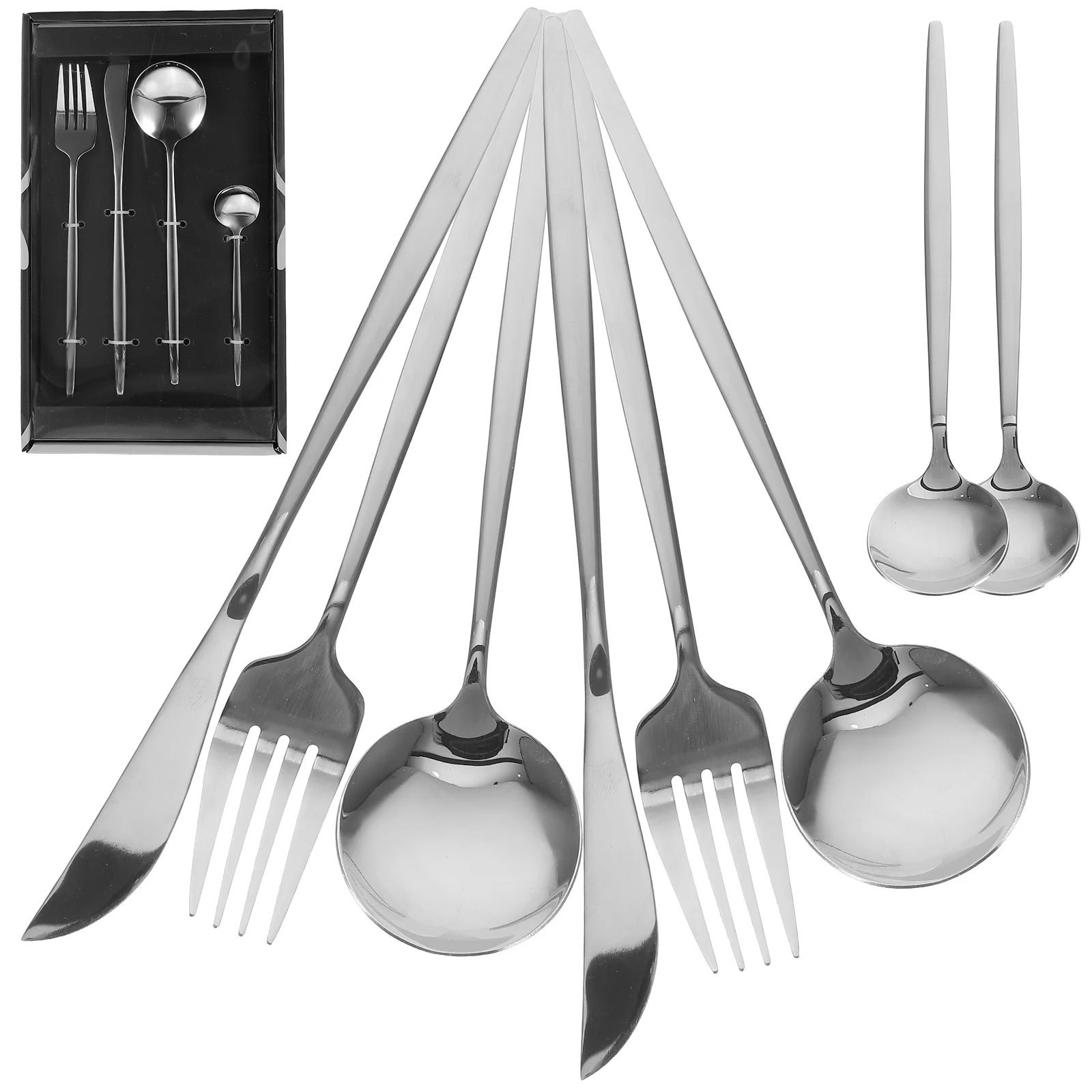 16 Pieces Stainless Steel Cutlery Set Silver Dinnerware Kit Fork Spoon Knife Teaspoon utensils for Wedding Birthday
16 Pieces Stainless Steel Cutlery Set Silver Dinnerware Kit Fork Spoon Knife Teaspoon utensils for Wedding Birthday