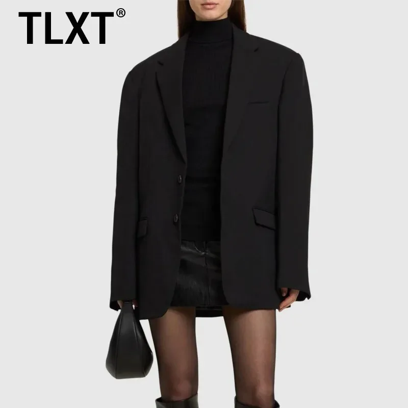 TLXT Элегантный женский черный пиджак, модный роскошный повседневный офисный пиджак с карманами и лацканами, шикарная верхняя одежда, весна-лето 2024, XK1394
TLXT Элегантный женский черный пиджак, модный роскошный повседневный офисный пиджак с карманами и лацканами, шикарная верхняя одежда, весна-лето 2024, XK1394