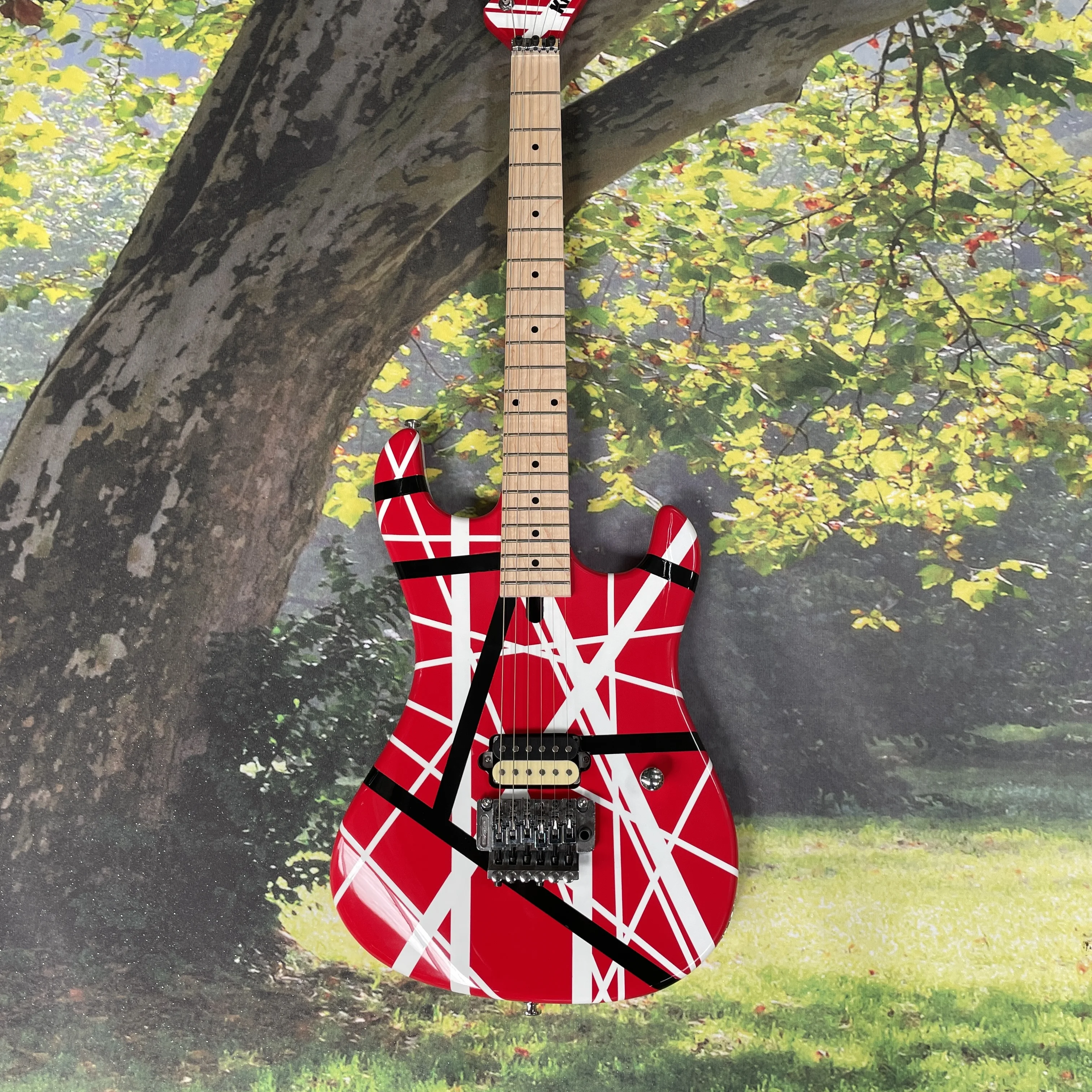 EVH style striped 6-string electric guitar, maple neck rosewood fingerboard guitars, beginner-friendly electric guitarra
EVH style striped 6-string electric guitar, maple neck rosewood fingerboard guitars, beginner-friendly electric guitarra