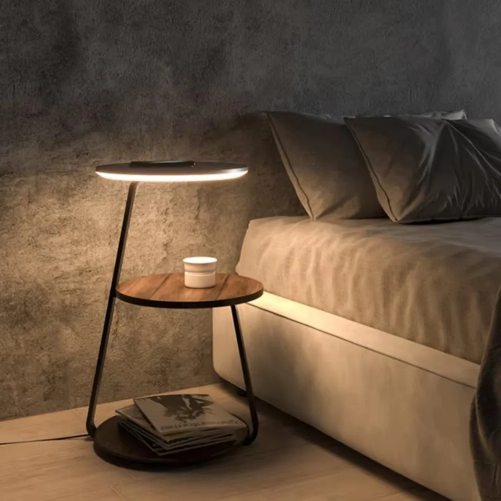 Modern Smart Wood Metal Wireless Charging Bedside Table Lamp Led Night Light Bedroom Bedside Floor Lamp with Table
Modern Smart Wood Metal Wireless Charging Bedside Table Lamp Led Night Light Bedroom Bedside Floor Lamp with Table