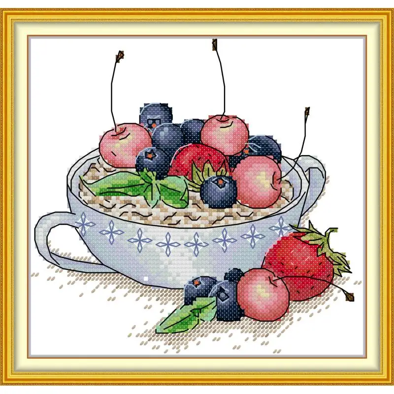 Maydear Full Cross Stitch Kit, 11CT/14CT/16CT/9CT Aida Fabric,DMC Threads Sewing Pattern Embroidery Set-Fruit Oatmeal Tea
Maydear Full Cross Stitch Kit, 11CT/14CT/16CT/9CT Aida Fabric,DMC Threads Sewing Pattern Embroidery Set-Fruit Oatmeal Tea