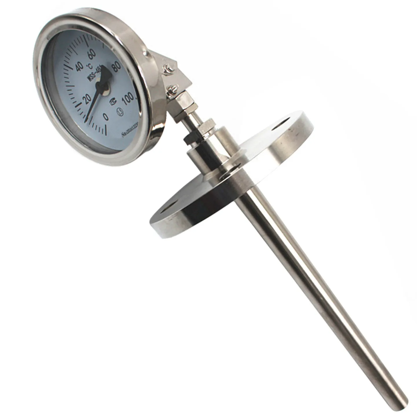 Flange Type Thermometer WSS-571 Core-Pulling Type Bimetallic Thermometer L=300mm 0-150 ℃ DN50
Flange Type Thermometer WSS-571 Core-Pulling Type Bimetallic Thermometer L=300mm 0-150 ℃ DN50