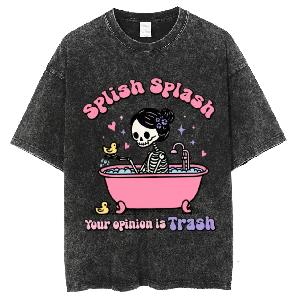 Skull Bubble Bath Print 2025 Summer Women's T-Shirt Washed Oversized Couple Half Sleeve Black Pink Color Hot Sweetheart Top Y2K
Skull Bubble Bath Print 2025 Summer Women's T-Shirt Washed Oversized Couple Half Sleeve Black Pink Color Hot Sweetheart Top Y2K