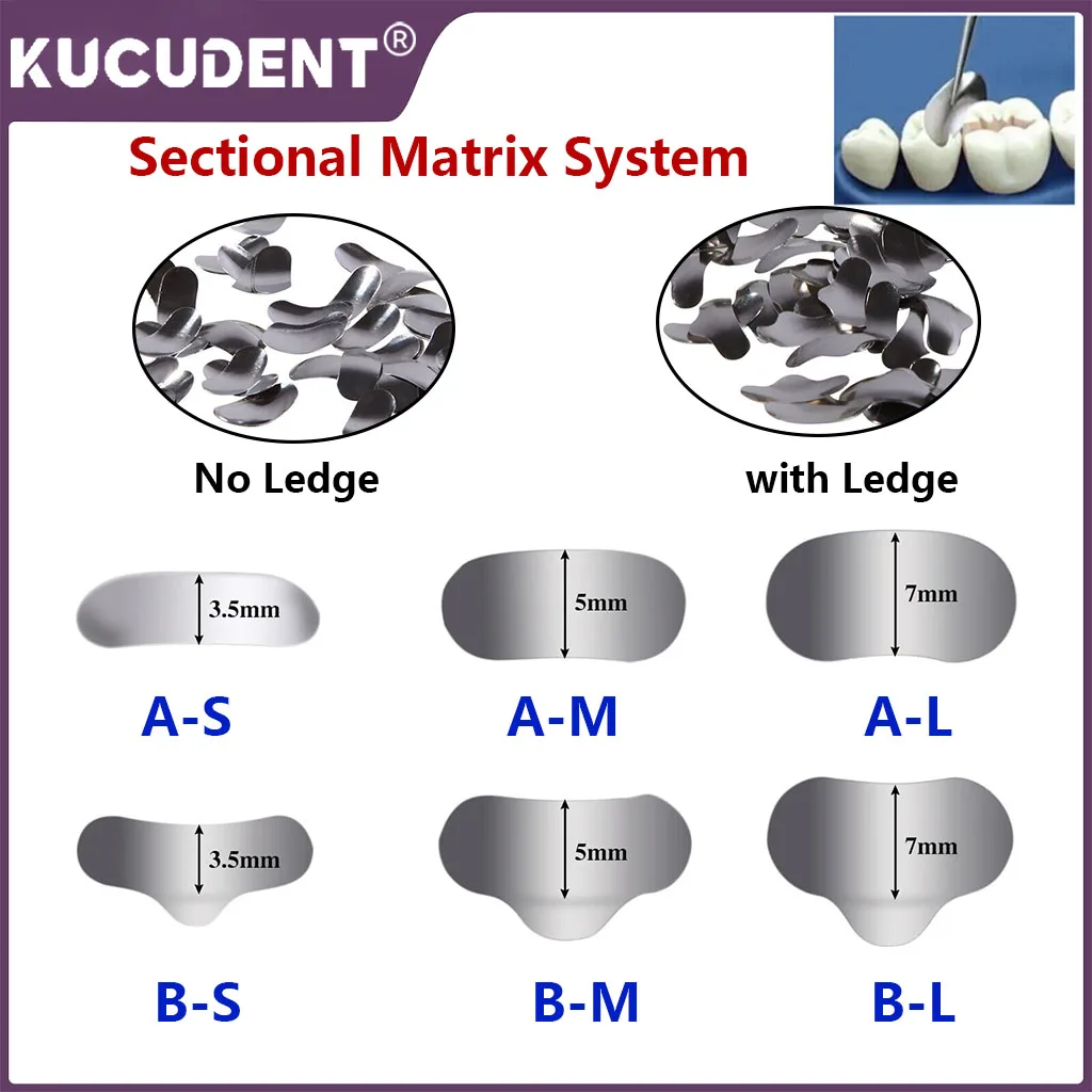 50Pcs/Pack Dental Metal Matrices Sectional Contoured Matrix Bands S/M/L Oral Care Hardness Elasticiry Matrix Strips Dentist Tool
50Pcs/Pack Dental Metal Matrices Sectional Contoured Matrix Bands S/M/L Oral Care Hardness Elasticiry Matrix Strips Dentist Tool