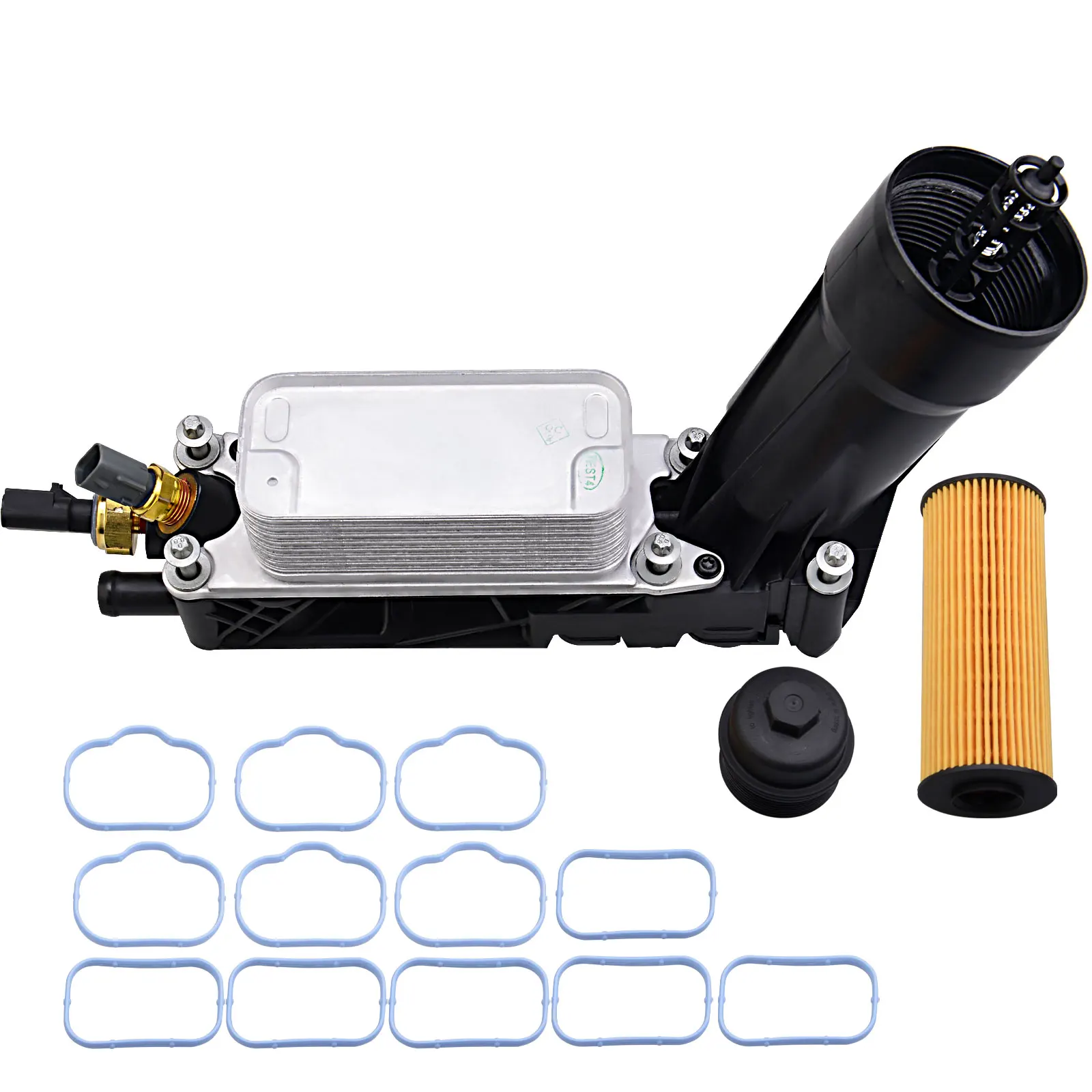 Engine Oil Cooler Filter Housing OEM 5184294AE for Chrysler Dodge Jeep Ram 3.6L 2011-2013 With sensor 16 Gaskets Plastic
Engine Oil Cooler Filter Housing OEM 5184294AE for Chrysler Dodge Jeep Ram 3.6L 2011-2013 With sensor 16 Gaskets Plastic
