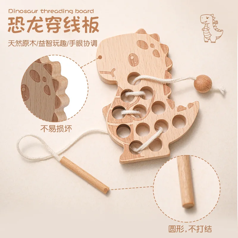 WoodenDinosaur Threading Board Toy for Kids Educational Lacing Game to Develop Focus Hand Eye Coordination and Fine Motor Skills
WoodenDinosaur Threading Board Toy for Kids Educational Lacing Game to Develop Focus Hand Eye Coordination and Fine Motor Skills
