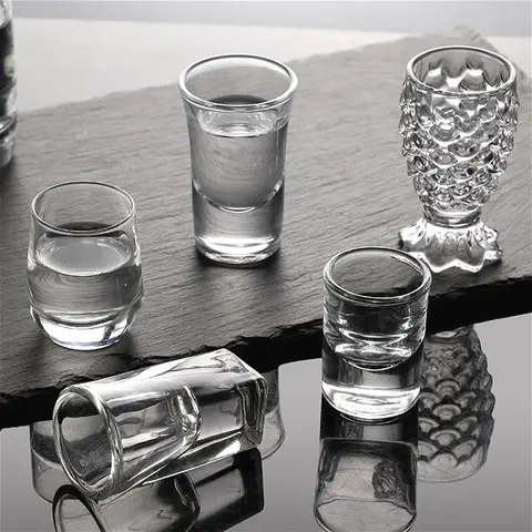 6PCS Luxury Crystal Transparent Glass Cup Glass Bullet Shot Glass Set | Baijiu & Spirit Tasting Cups | Creative Gift Choice