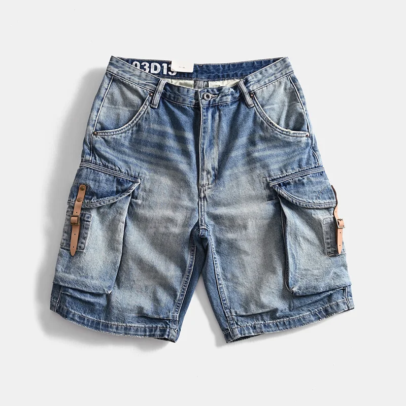 Vintage cotton to do old system cargo multi-bag loose denim shorts men's wash American casual quarter pants trend
Vintage cotton to do old system cargo multi-bag loose denim shorts men's wash American casual quarter pants trend