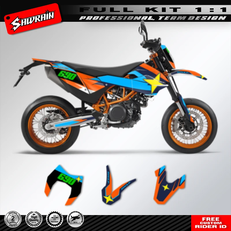 Sawrain For KTM SMC-R 690 2012-2018 Custom Motorcycle Graphics Background Decal Sticker Kits Number Name Custom
Sawrain For KTM SMC-R 690 2012-2018 Custom Motorcycle Graphics Background Decal Sticker Kits Number Name Custom