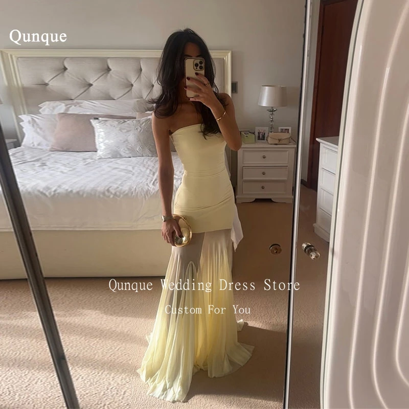Qunque Simple Mermaid Evening Dresses Satin Chiffon Prom Dress Off The Shoulder Floor Length Robes Vestidos De Gala Customized
Qunque Simple Mermaid Evening Dresses Satin Chiffon Prom Dress Off The Shoulder Floor Length Robes Vestidos De Gala Customized