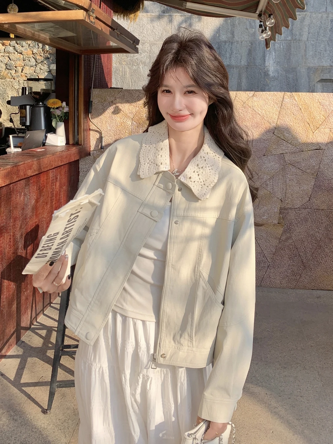 Detachable ort Lace Collar Jaet Women's Spring Autumn New Sle Sweet Youth Small Size Hook Flower Jaet Top
Detachable ort Lace Collar Jaet Women's Spring Autumn New Sle Sweet Youth Small Size Hook Flower Jaet Top