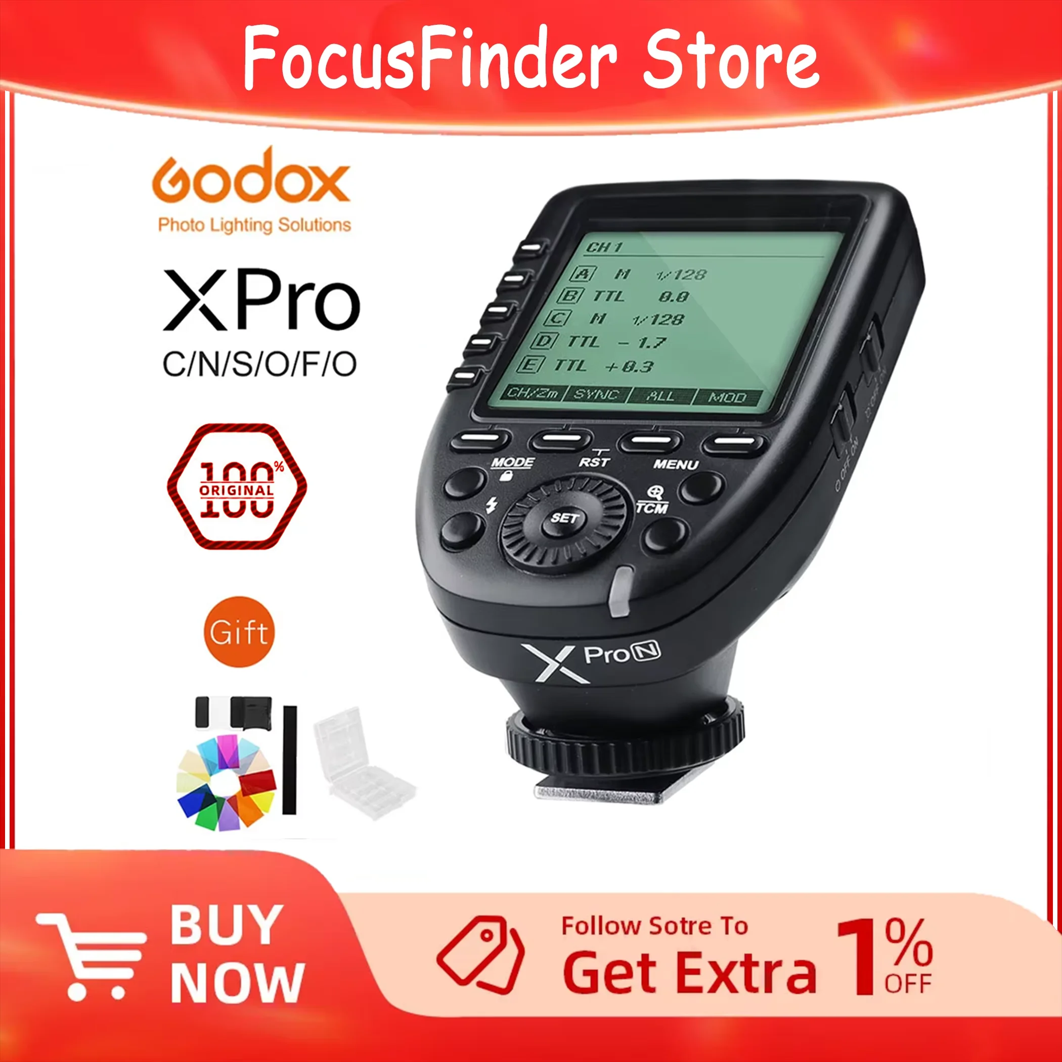 Godox Xpro Xpro-C Xpro-N Xpro-S Xpro-F Xpro-O 2.4G TTL Wireless Trigger Transmitter for Canon Sony Nikon Fuji Pentax Olympus
Godox Xpro Xpro-C Xpro-N Xpro-S Xpro-F Xpro-O 2.4G TTL Wireless Trigger Transmitter for Canon Sony Nikon Fuji Pentax Olympus