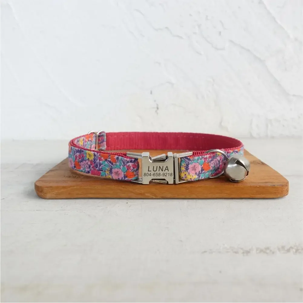 Personalized Cat Collar with Free Engraving, Matching Pet Leash,Customzied Contacts Metal Buckle, Red Flower Small Pet Collar
Personalized Cat Collar with Free Engraving, Matching Pet Leash,Customzied Contacts Metal Buckle, Red Flower Small Pet Collar