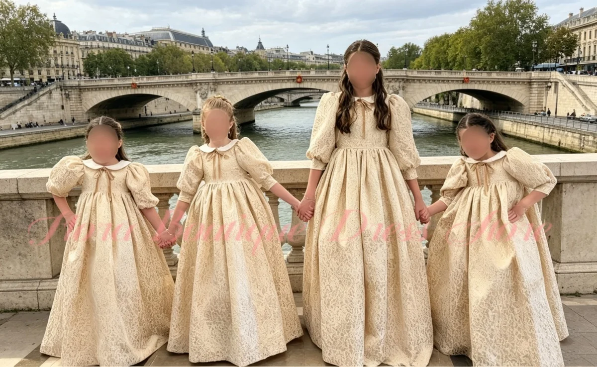 Customized Gold puff Sleeves Elegant Flower Girl Dress for Wedding Ceremonies Formal Receptions Holiday Celebrations
Customized Gold puff Sleeves Elegant Flower Girl Dress for Wedding Ceremonies Formal Receptions Holiday Celebrations