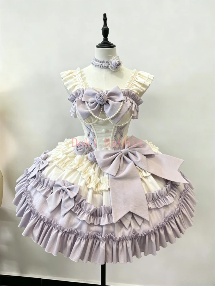 Lolita Sweet Lace Ruffle Pearl High Waist Jsk Women Dress Bow Rose Layered Cake Dresses Elegant Princess French Party Daily 2026
Lolita Sweet Lace Ruffle Pearl High Waist Jsk Women Dress Bow Rose Layered Cake Dresses Elegant Princess French Party Daily 2026