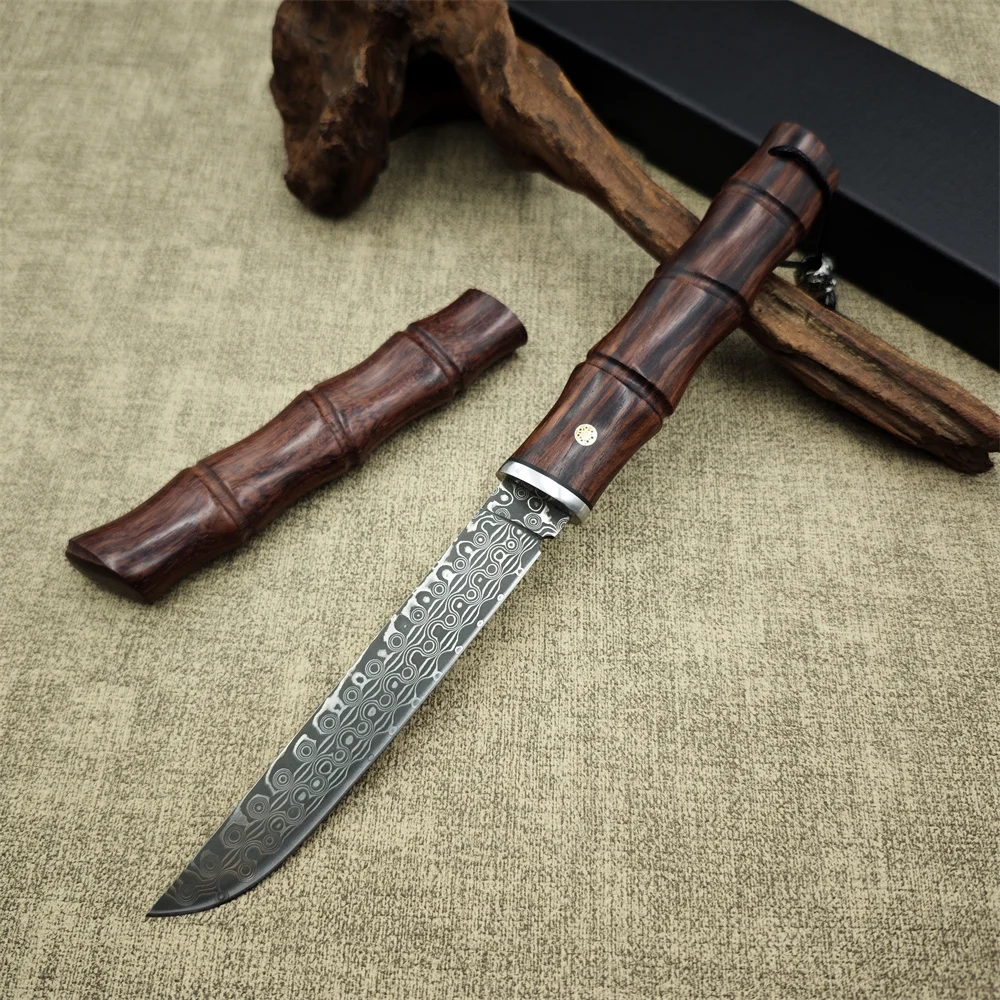 Bamboo Style Damascus Blade Red Sandalwood Handles Hunting Knives Tactical Survival Self Defense Camping EDC Tools with Gift Box
Bamboo Style Damascus Blade Red Sandalwood Handles Hunting Knives Tactical Survival Self Defense Camping EDC Tools with Gift Box