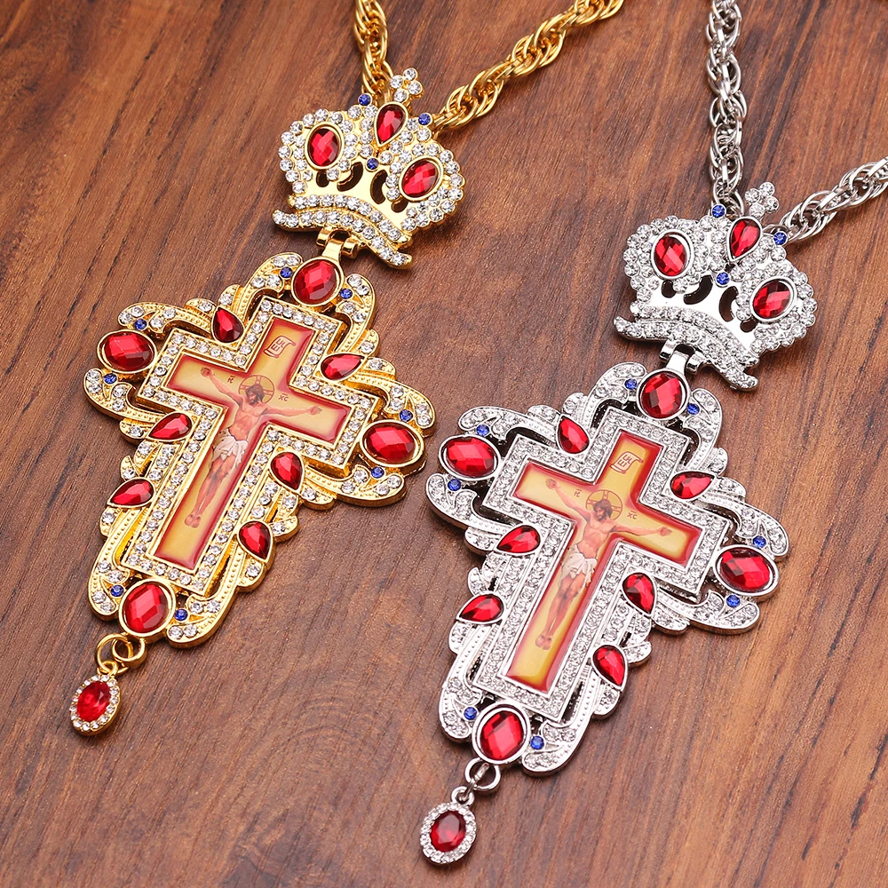Vintage Style Pectoral Cross Necklace High Quality Rhinestone Pendant Personality Metal Jewelry for Women And Men Unique Gift
Vintage Style Pectoral Cross Necklace High Quality Rhinestone Pendant Personality Metal Jewelry for Women And Men Unique Gift