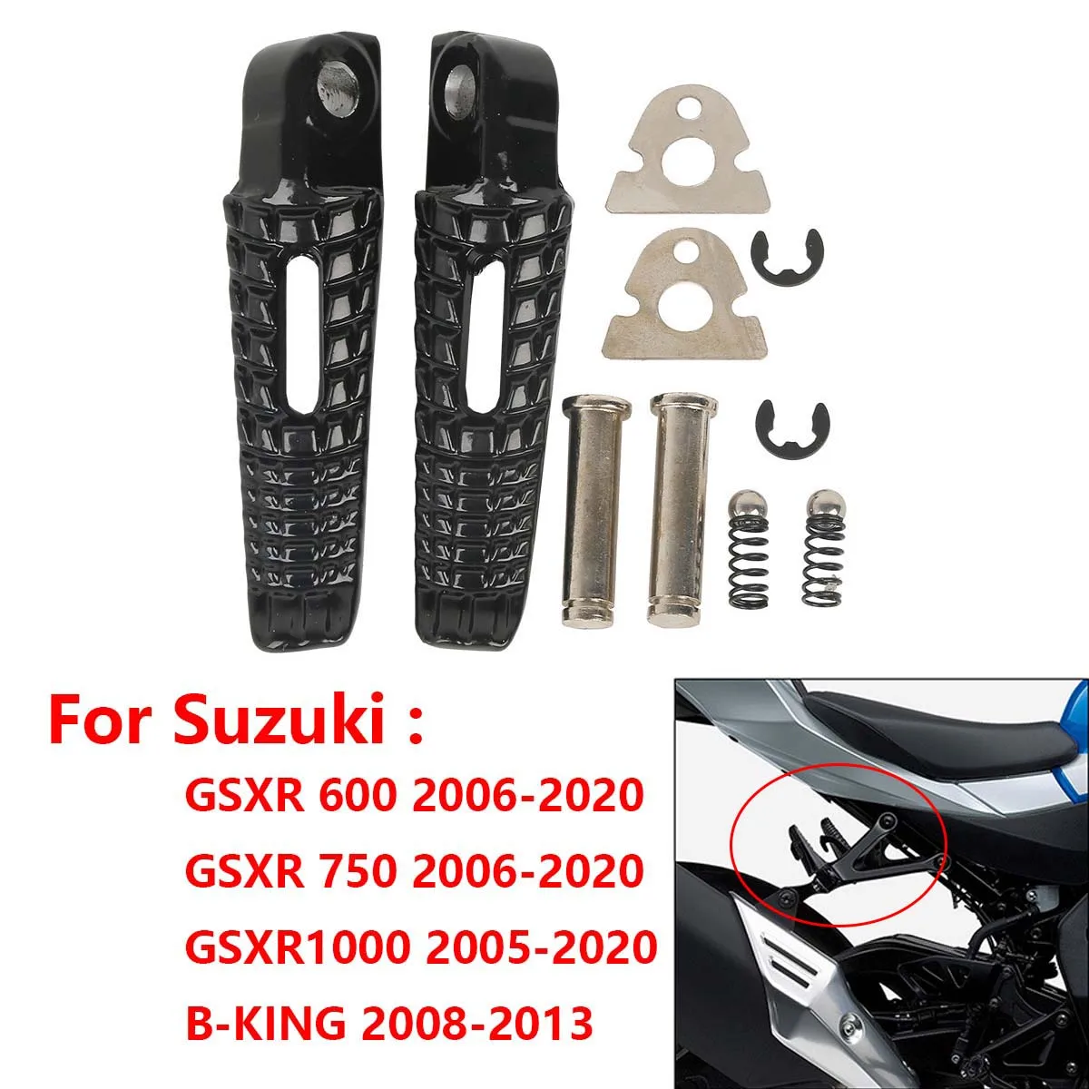 Motorcycle Foot Rests Pedal Rear Footrest For Suzuki GSXR 600 2006-2020 GSXR 750 2006-2020 GSXR1000 2005-2020 B-KING 2008-2013
Motorcycle Foot Rests Pedal Rear Footrest For Suzuki GSXR 600 2006-2020 GSXR 750 2006-2020 GSXR1000 2005-2020 B-KING 2008-2013
