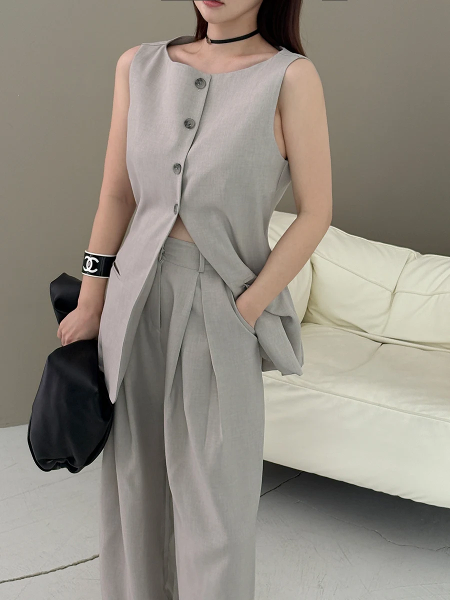Women's Svel Vest Top Casual Waist-Cinching Ba-Tie Long Pants Set Cotton Faionable Summer Outfit
Women's Svel Vest Top Casual Waist-Cinching Ba-Tie Long Pants Set Cotton Faionable Summer Outfit