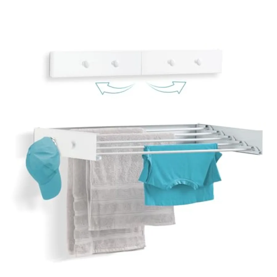 Retractable Wall Mounted Clothes Dryer Rack Foldable Laundry Drying Rack for Closet with 5 Rods White Collapsible Space-Saving
Retractable Wall Mounted Clothes Dryer Rack Foldable Laundry Drying Rack for Closet with 5 Rods White Collapsible Space-Saving