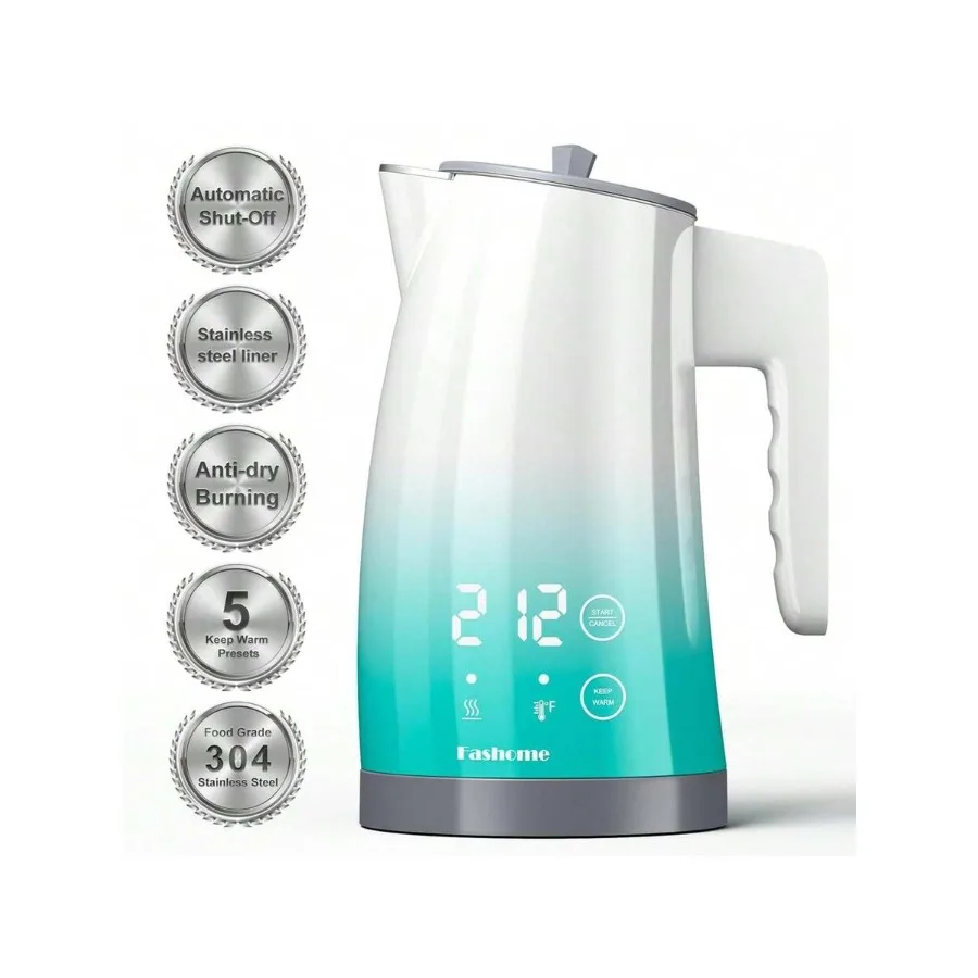 1.25L Electric Kettle With Temperature Control, 1200W Fast Boil Electric Tea Kettle, Digital Display, Keep Warm And Auto Shut-O
1.25L Electric Kettle With Temperature Control, 1200W Fast Boil Electric Tea Kettle, Digital Display, Keep Warm And Auto Shut-O