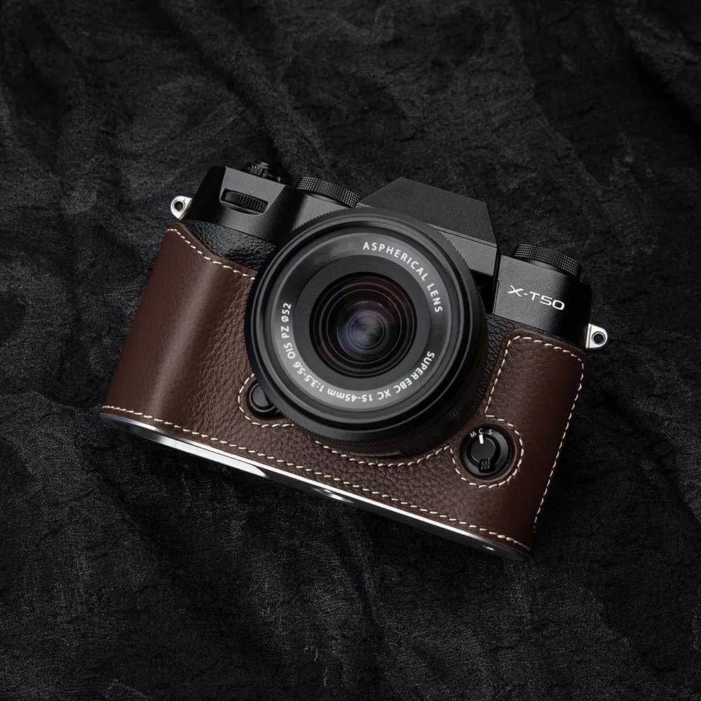 XT50 Vintage Genuine Leather Camera Case X-T50 Half-Wrap Leather Camera Protector for Fujifilm X-T50 Case With Metal Base
XT50 Vintage Genuine Leather Camera Case X-T50 Half-Wrap Leather Camera Protector for Fujifilm X-T50 Case With Metal Base