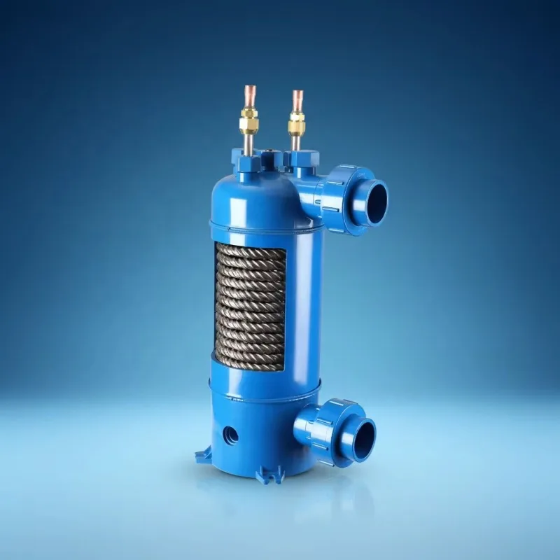 MHTA-1.5 Screw Titanium Tube Pvc Shell Heat Exchanger for Swimming Pool Heat Pump, Aquarium Chiller Evaporator Refrigeration
MHTA-1.5 Screw Titanium Tube Pvc Shell Heat Exchanger for Swimming Pool Heat Pump, Aquarium Chiller Evaporator Refrigeration