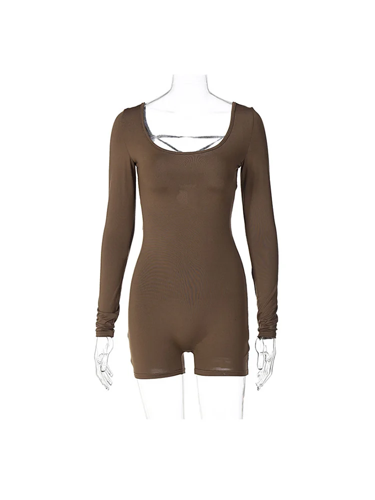 Long Sleeves Backless Solid Lace Up Sexy Slim Skinny Playsuit 2024 Summer Women Fashion Y2K Streetwear Party Club Rompe
Long Sleeves Backless Solid Lace Up Sexy Slim Skinny Playsuit 2024 Summer Women Fashion Y2K Streetwear Party Club Rompe