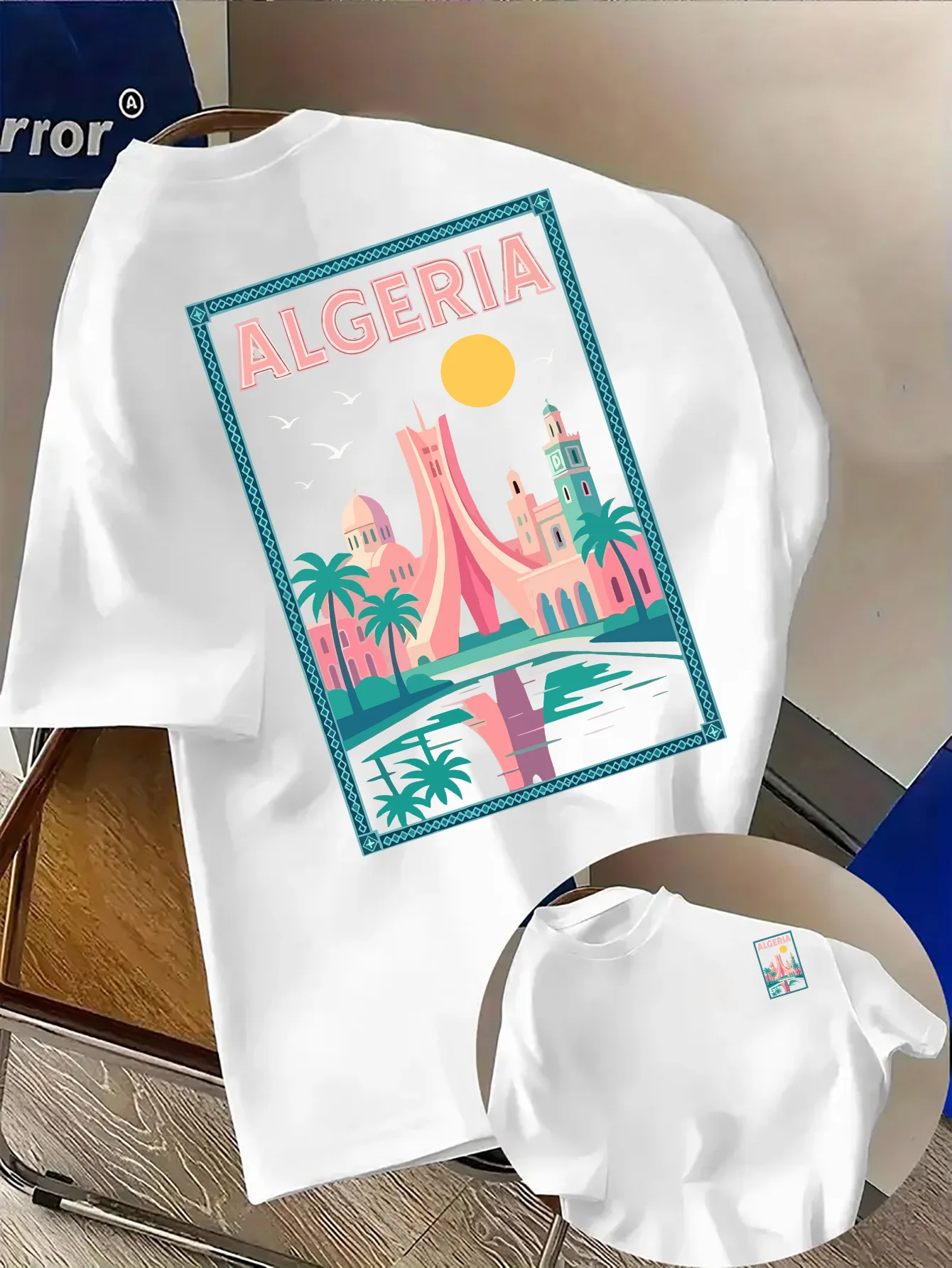 Algeria Letter Pattern Men's Casual T-Shirt, Fashion Double-Sided Printed Graphic, Comfortable and Suitable for Daily Wear
Algeria Letter Pattern Men's Casual T-Shirt, Fashion Double-Sided Printed Graphic, Comfortable and Suitable for Daily Wear
