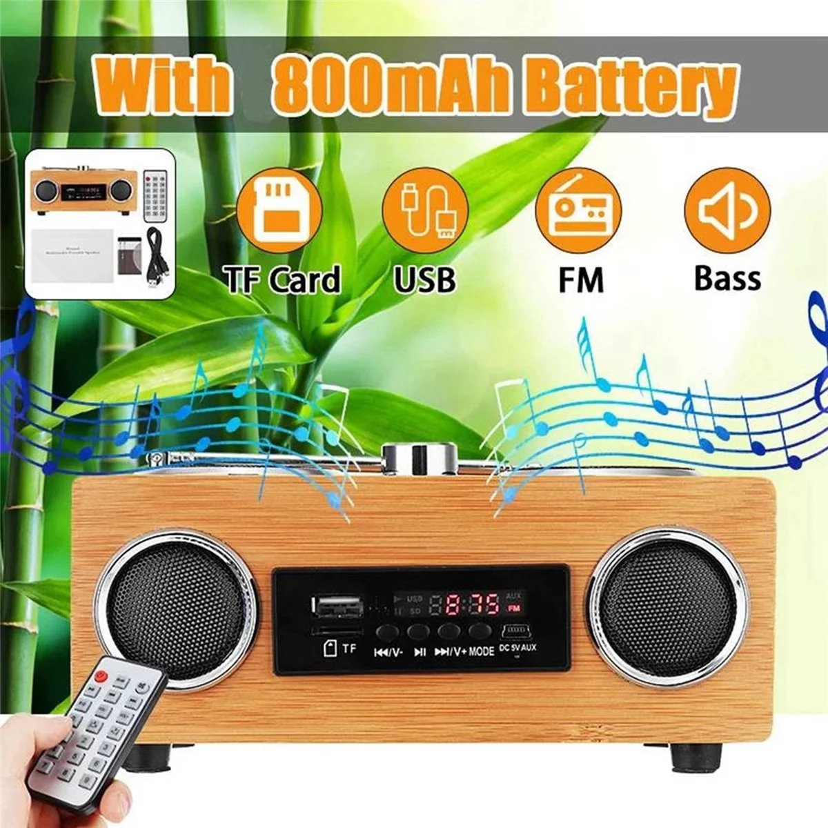 AT42 Wireless Wooden Retro Speaker Radio Subwoofer Home Sound Column Bluetooth Music Center Support USB/TF/FM
AT42 Wireless Wooden Retro Speaker Radio Subwoofer Home Sound Column Bluetooth Music Center Support USB/TF/FM