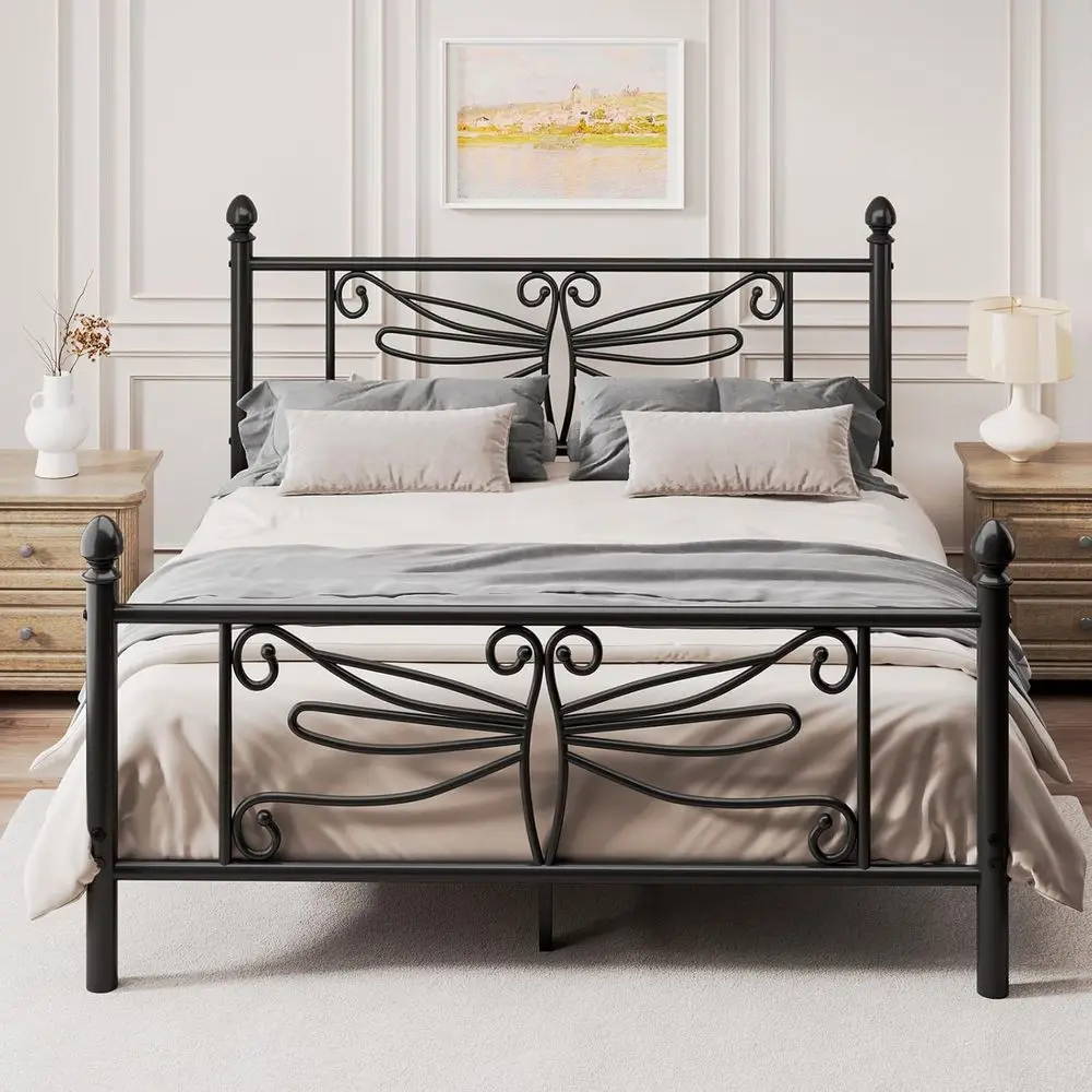 E-Ser ull Size Bed e, Metal Platorm Bed e with Dragoy board and ootboard, Strong Metal Slats Support, No Box Spring Needed, Easy
E-Ser ull Size Bed e, Metal Platorm Bed e with Dragoy board and ootboard, Strong Metal Slats Support, No Box Spring Needed, Easy