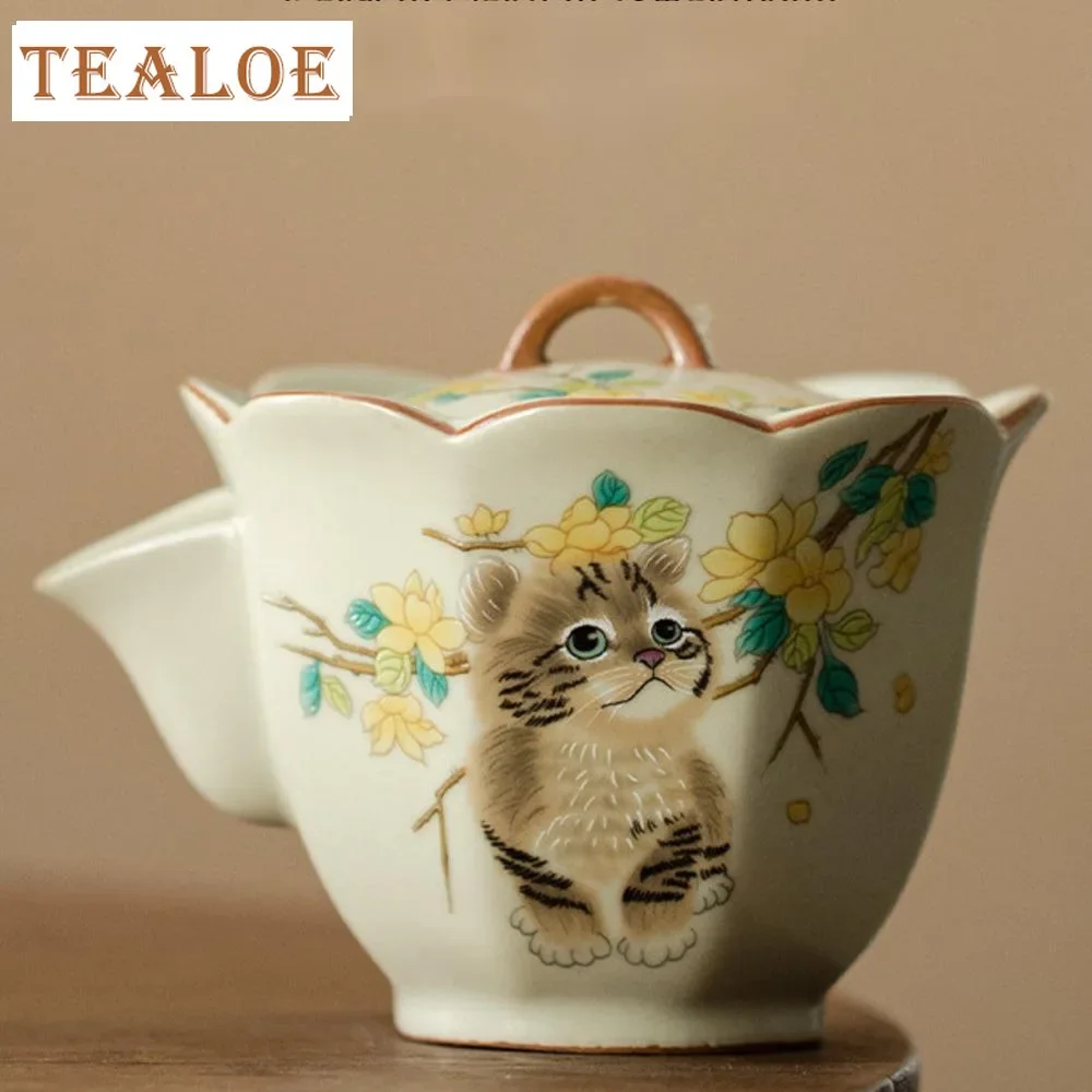 100ml Ru Kiln Opening Cute Cat Gaiwan Creative Flower Mouth Hand Grasping Tea Tureen Tea Maker Cover Bowl Tea Items Ornaments
100ml Ru Kiln Opening Cute Cat Gaiwan Creative Flower Mouth Hand Grasping Tea Tureen Tea Maker Cover Bowl Tea Items Ornaments