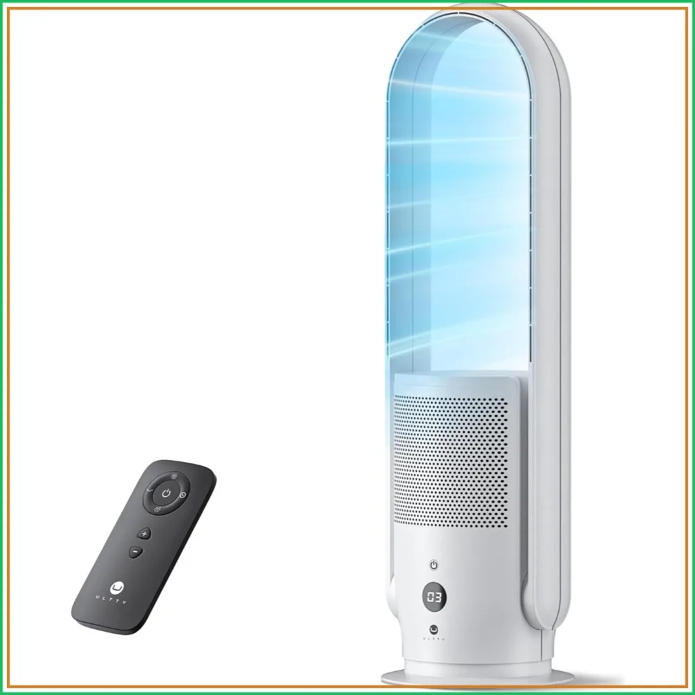 Bladeless Fan with Air Purifier, Quiet Tower Fan, Remote, 9 Speeds, 8H Timer, HEPA Filter 99.97%, 90° Oscillation, Powerful for Home Office
Bladeless Fan with Air Purifier, Quiet Tower Fan, Remote, 9 Speeds, 8H Timer, HEPA Filter 99.97%, 90° Oscillation, Powerful for Home Office