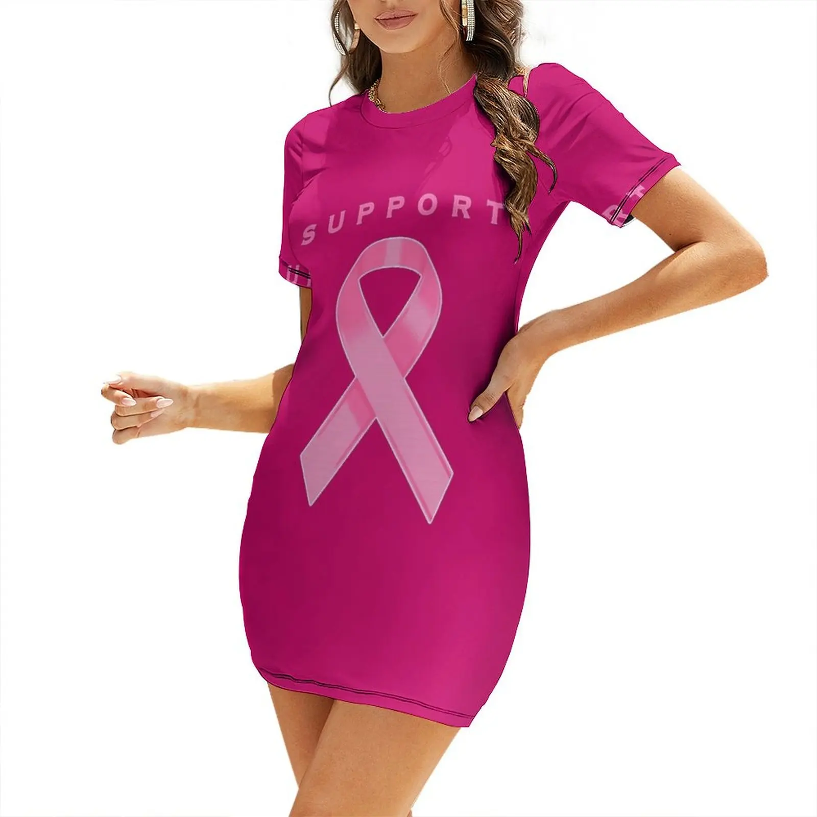 Pink Awareness Ribbon of Support Short-Sleeved Dress women's summer dress 2025 Summer dresses for women Dress
Pink Awareness Ribbon of Support Short-Sleeved Dress women's summer dress 2025 Summer dresses for women Dress