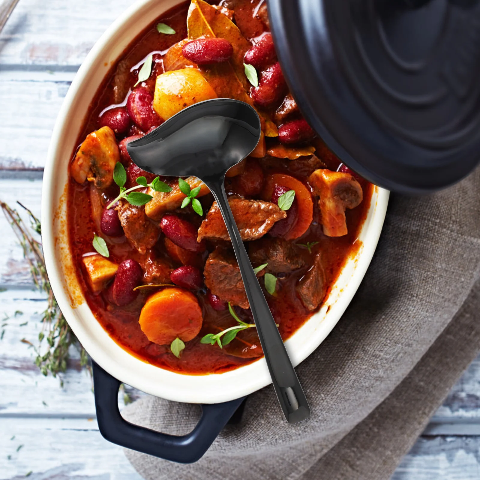 1pc Stainless Steel Long Handle Soup Spoon For Hot Stainless-Steel Spoon Pot Kitchen Tableware Easy Clean Black
1pc Stainless Steel Long Handle Soup Spoon For Hot Stainless-Steel Spoon Pot Kitchen Tableware Easy Clean Black