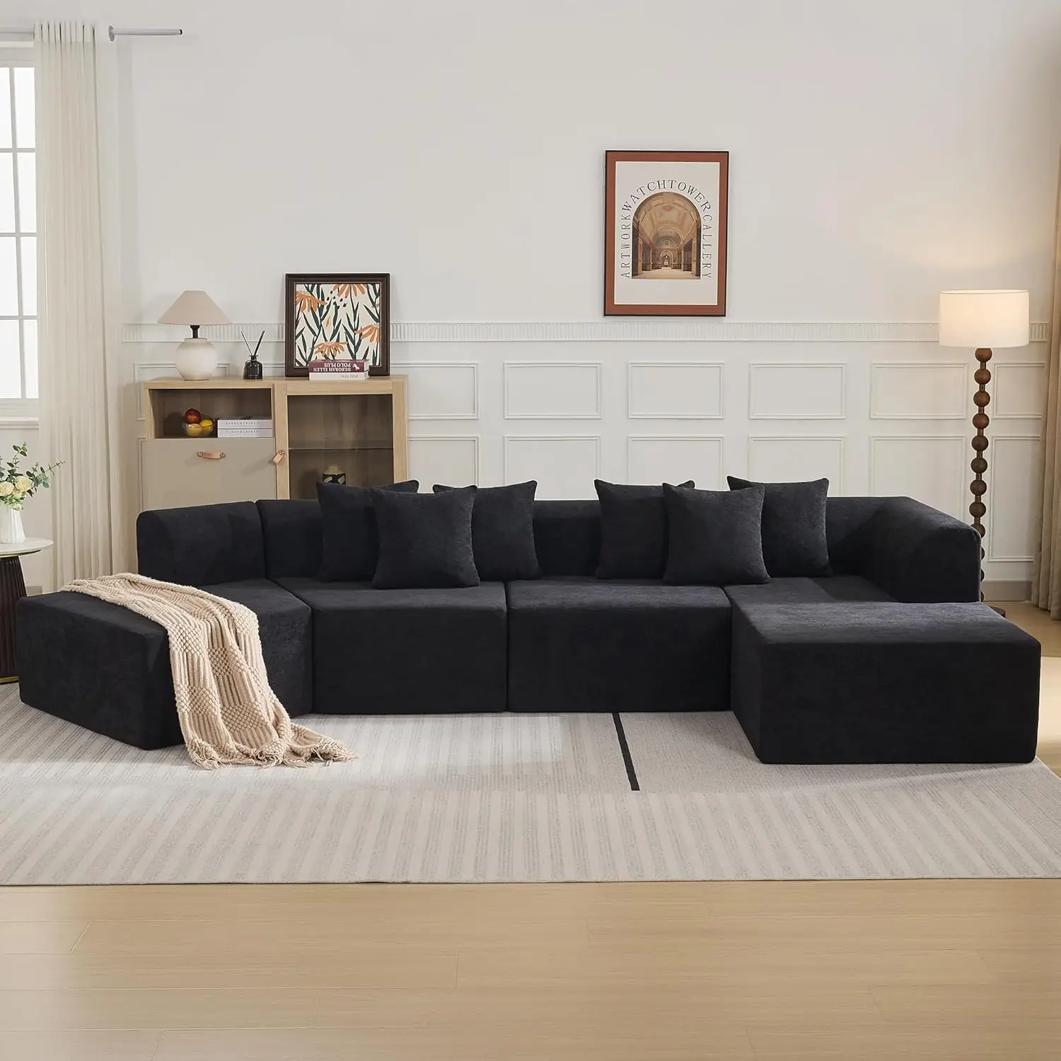 Oversized Cloud Velvet Curved Sectional Sofa L-Shape Chaise Upholstered Memory Foam Modular Living Room 140'', Customized
Oversized Cloud Velvet Curved Sectional Sofa L-Shape Chaise Upholstered Memory Foam Modular Living Room 140'', Customized