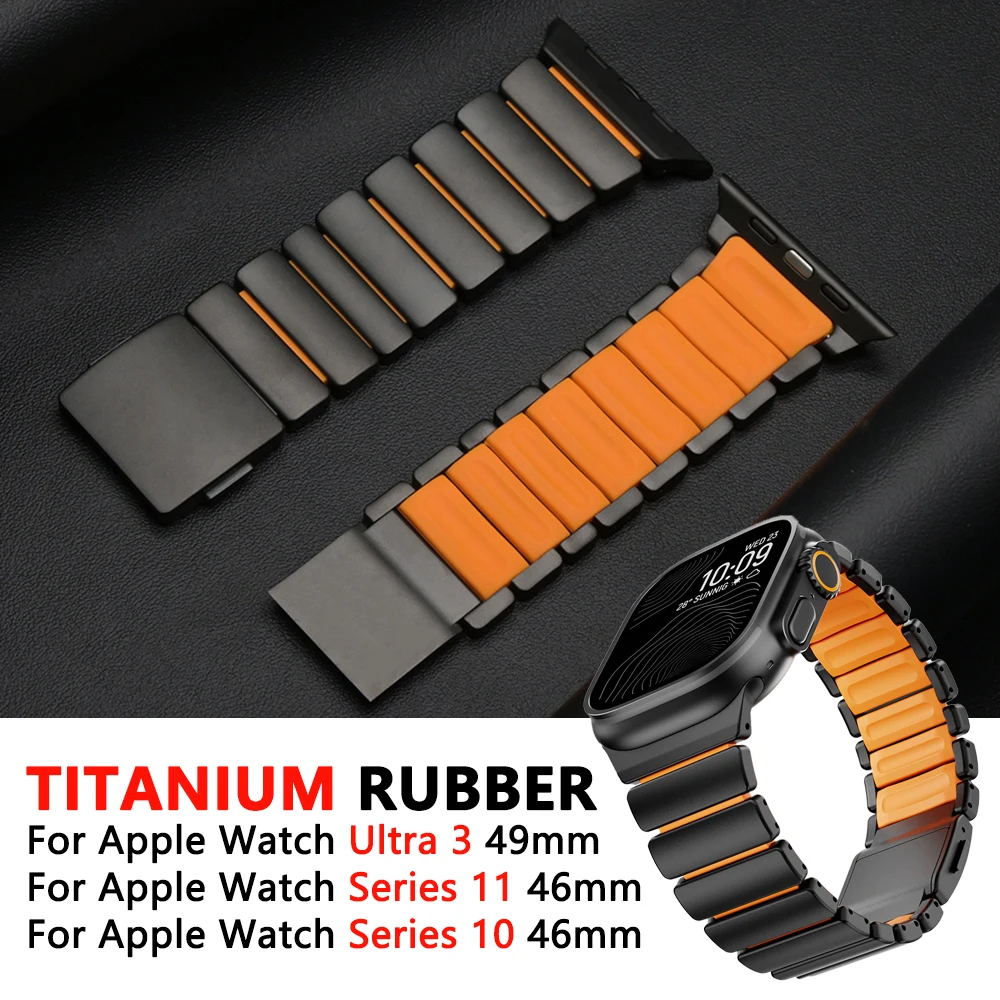 Титановый ремешок из фторэластомера для Apple Watch Ultra 3 2 1 49 мм 46 мм 45 мм 44 мм, магнитный браслет для Iwatch Series 11 10 9 8 7 SE 3
Титановый ремешок из фторэластомера для Apple Watch Ultra 3 2 1 49 мм 46 мм 45 мм 44 мм, магнитный браслет для Iwatch Series 11 10 9 8 7 SE 3