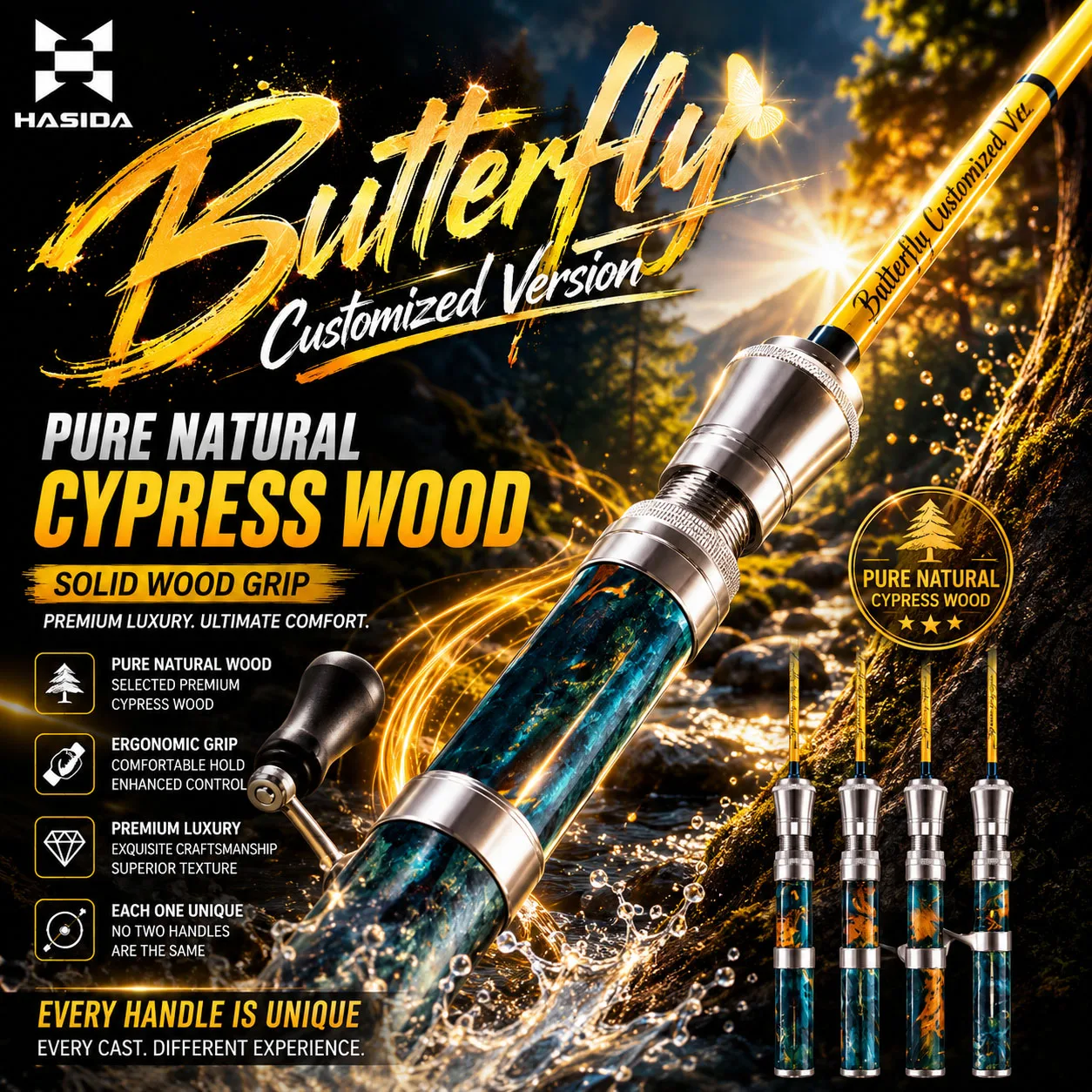 HASIDA Butterfly BFS Carbon Stream Fishing Rod Ultralight Spinning Casting Type for Rolfish Trout Rod Blank UL Action
HASIDA Butterfly BFS Carbon Stream Fishing Rod Ultralight Spinning Casting Type for Rolfish Trout Rod Blank UL Action